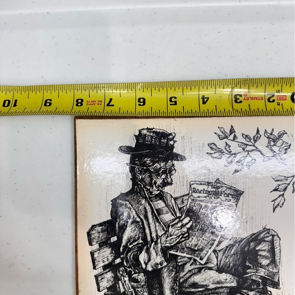 Vintage Jim Daly Hobo Reading Racing Forum Black and White Sketch Art - Picture 5 of 7